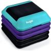 Yes4All 16″x16″ Adjustable High Step Aerobic Platform with 4 Risers, Height-Adjustable 4″-6”-8”-10”-12″ Step Aerobics Platform for Home Gym Exercise Fitness Workout(D. Teal/Purple with Black)
