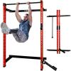 Yes4All 2″ x 2″ Tube with 1″ Hole Space Saving Folding Wall Mounted Squat Rack for Home Gym, 1000lbs Capacity Steel Power Cage with Adjustable Pull-Up Bar, 360 Degree Landmine & Strong Steel J-Hooks