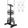 Yes4All 6-Pegs Olympic Weight Plate & 2 Barbells – Weight Plate Tree Holder & Vertical Barbell Storage Rack(A. Weight Plate Tree Holder)