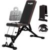 Yes4All Adjustable Weight Bench, Sturdy 880Lb Foldable Workout Bench for Home Gym for Strength Training with 1 Pair of Bands(Black)