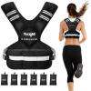 Yes4All Adjustable Weighted Vest 11-32lbs with Reflective Strip, Large Weight Vest for Strength Training for Men & Women(Black 2)
