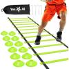 Yes4All Agility Ladder – Adjustable Speed & Agility Training Equipment for All Ages – Durable, Portable, Multiple Combo Sets Available(B. Combo Lime)