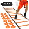 Yes4All Agility Ladder – Adjustable Speed & Agility Training Equipment for All Ages – Durable, Portable, Multiple Combo Sets Available(C. Combo Orange)