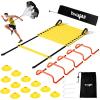Yes4All Agility Ladder Speed Training Equipment Set – 1 Adjustable Agility Ladder, 12 Soccer Cones, 5 Hurdles, Jump Rope, Running Parachute – Speed & Agility Training Equipment for All Ages(A. Set Yellow)