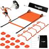 Yes4All Agility Ladder Speed Training Equipment Set – 1 Adjustable Agility Ladder, 12 Soccer Cones, 5 Hurdles, Jump Rope, Running Parachute – Speed & Agility Training Equipment for All Ages(B. Set Orange)