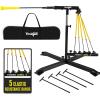 Yes4All Baseball Practice Training Equipment, 5 Elastic Bowstrings Softball/Baseball Hitting Trainer for All Ages, Adjustable Height & Portable Baseball Batting Practice Swing Trainer