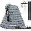 Yes4All Battle Ropes, Workout Rope with Cover, Steel Anchor & Strap Included, Heavy Ropes for Exercise Training – 1.5/2 Inch Diameter, 30, 40, 50 Ft Length(1.5in – 40ft)