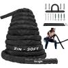 Yes4All Battle Ropes, Workout Rope with Cover, Steel Anchor & Strap Included, Heavy Ropes for Exercise Training – 1.5/2 Inch Diameter, 30, 40, 50 Ft Length(2in – 30ft)