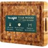 Yes4All Durable Teak Cutting Boards for Kitchen, [17”L x 13”W x 1.5” Thick] Medium End Grain Cutting Board, Pre Oiled Wood Cutting Boards, Thick Chopping Board w/Juice Grooves and Easy Grip Handle