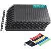 Yes4All Heavy Duty 100% High Density Rubber Floor Tiles Interlocking Mat(Black)