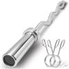 Yes4All Olympic EZ Curl Barbell, 47″ Curl Bar 2″ Diameter With Spring Collars For Weight Training(Z. 200lbs)