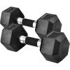 Yes4All Rubber Grip Encased Hex Dumbbells – Hand Weights With Anti-Slip 5-50 LBS Pair/Set(20 Pounds – Pair (Black))