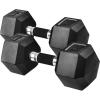 Yes4All Rubber Grip Encased Hex Dumbbells – Hand Weights With Anti-Slip 5-50 LBS Pair/Set(30 Pounds – Pair (Black))