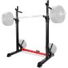 Yes4All Squat Rack for Home Gym, Adjustable Barbell Stand Rack, Multi-Function Weight Lifting, Dip Bar Station, Bench Press Rack Stand, Weight Plate Storage – Capacity Up to 600LBS(‎A. Barbell Squat Rack – Red – Standard)