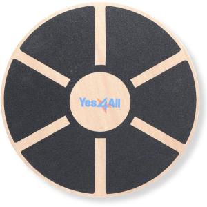 イエスフォーオール(Yes4All) ウォブルバランスボード トレーニングボードプラスチック バランストレーニング エクササイズ ヨガ用品 持ち運び(Blackboard)