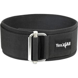 Yes4All 100% Leather Premium Weightlifting Belt/Genuine Leather/ 2in1 Dip Belt With Chain/Self-locking Belt, Robust Alloy Steel Buckle 10mm Thick For Heavy Lifting, Squats, Deadlifts, and More(F. Size S (27-31 inches))