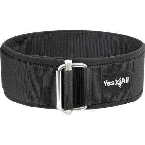 Yes4All 100% Leather Premium Weightlifting Belt/Genuine Leather/ 2in1 Dip Belt With Chain/Self-locking Belt, Robust Alloy Steel Buckle 10mm Thick For Heavy Lifting, Squats, Deadlifts, and More(E. Size M (31-36 inches))