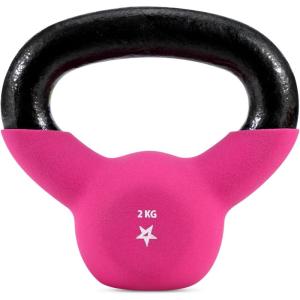 Yes4All 2-32kg Neoprene Coated/Powder Coated Kettlebells Cast Iron, Kettlebell Weight Sets for Home Gym Fitness & Weight Training(A. 2 kg)