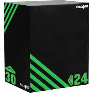 Yes4All 3 in 1 Foam Plyometric Jump Box for Training & Conditioning – Plyo Jump Box for Fitness Workout Exercise(A. 30″ x 24″ x 20″ – 16 lbs)