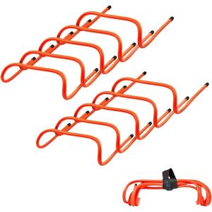 Yes4All Agility Speed Training Agility Hurdles for Athletes – 5 Pack – Speed and Agility Training Equipment for Soccer Basketball Football Hurdle Training(B. Set 10 Hurdles Neon Orange)