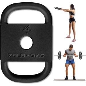 Yes4All Cast Iron Rucking Weight with 2″ Center Hole, Training Weight Plate with Upgraded Rounded Handle for Weighted Walking, Lifting, Rucking & Tactical Strength Training – US Patented Design(A. 20LB)