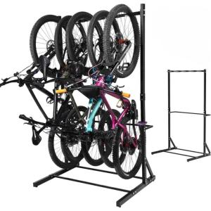 Yes4All Freestanding Bike Storage Rack, 300 Lbs 5 Levels Sturdy Steel Vertical Bike Rack, Bike Racks for Home and Garage Organizer, Indoor/Outdoor Bike Storage Rack(A. Bike Storage Rack)