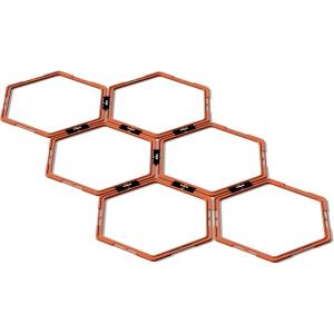 Yes4All Hex Agility Rings/Speed Rings with Carrying Bag – Hexagon Rings, Agility Hurdles for Agility Footwork Training(A. Orange – 6 Rings)