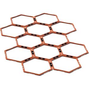 Yes4All Hex Agility Rings/Speed Rings with Carrying Bag – Hexagon Rings, Agility Hurdles for Agility Footwork Training(B. Orange – 12 Rings)