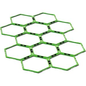 Yes4All Hex Agility Rings/Speed Rings with Carrying Bag – Hexagon Rings, Agility Hurdles for Agility Footwork Training(D. Neon Green – 12 Rings)