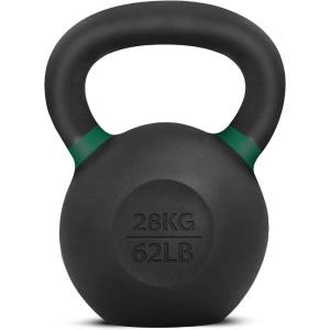 Yes4All Powder Coated Cast Iron Kettlebell Strength Training Kettlebells Weight Set for Full Body Workout, Home Gym(J – Mint – 28 KG / 62 LB (Updated))
