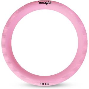 Yes4All Power Ring 10lbs, Weight Ring, Weighted Circle, Kettlebell for Yoga Exercise, Aerobics, Home Fitness, Core Training(B. Pink – 10lb)