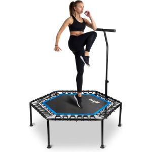 Yes4All Rebounder Trampoline for Adults, 48-Inch, 350 LBS Stable & Silent Exercise Trampoline for Rebounding, Jumping Cardio(Handle)