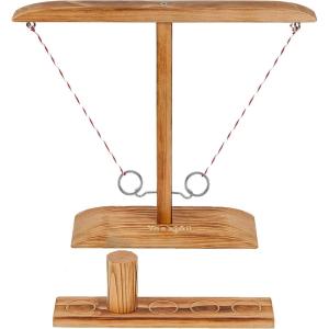 Yes4All Ring Toss Wall Game/Indoor & Outdoor Game for Adults, Camping, Party(D. Brown walnut)