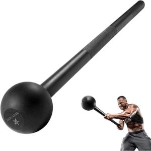 Yes4All Steel Mace Bell for Strength Training, Support Full Body, Muscles, Shoulder, Grips & Forearms Workouts, Stretching 5, 7, 10, 15, 20, 25, 30 LB For Woman & Man(C. Black 10lbs)