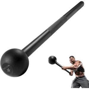 Yes4All Steel Mace Bell for Strength Training, Support Full Body, Muscles, Shoulder, Grips & Forearms Workouts, Stretching 5, 7, 10, 15, 20, 25, 30 LB For Woman & Man(A. Black 5lbs)