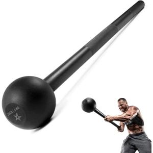 Yes4All Steel Mace Bell for Strength Training, Support Full Body, Muscles, Shoulder, Grips & Forearms Workouts, Stretching 5, 7, 10, 15, 20, 25, 30 LB For Woman & Man(E. Black 20lbs)
