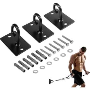 Yes4All Sturdy Wall Mounted Workout Anchors, Suspension Straps Trainer Anchor Swing Battle Ropes Fitness Training Hammocks Olympic Rings Body Weight Strength Training Systems