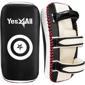 Yes4All Thick Boxing Strike Curved Thai Pad MMA Strike Kick Shield, Coaching Padding for Sparring for Kickboxing & Self Defense – Sold in Pairs
