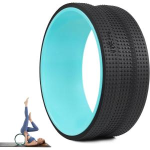 Yes4All Yoga Wheel Roller, 500 lb Capacity Back Cracker Roller for Comfort HIPS & Neck, Available in 6”/10”/12” Sizes(Black – Mint)