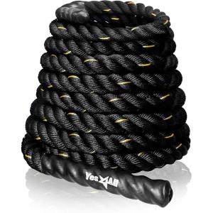 Yes4All unisex adult F. – 50ft Yes4All Battle Rope 1 5 2 Inch Diameter Poly Dacron 30 40 50 Ft Length Workout Rope F 2in 50f, Black, F. US
